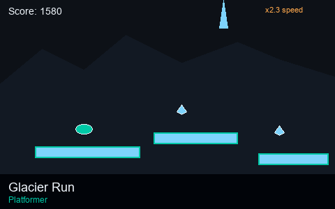 Glacier Run — sprint and dodge icicles